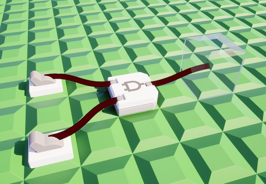 Two switches are wired into an AND gate which is wired into a light. When both switches are on, the light comes on.